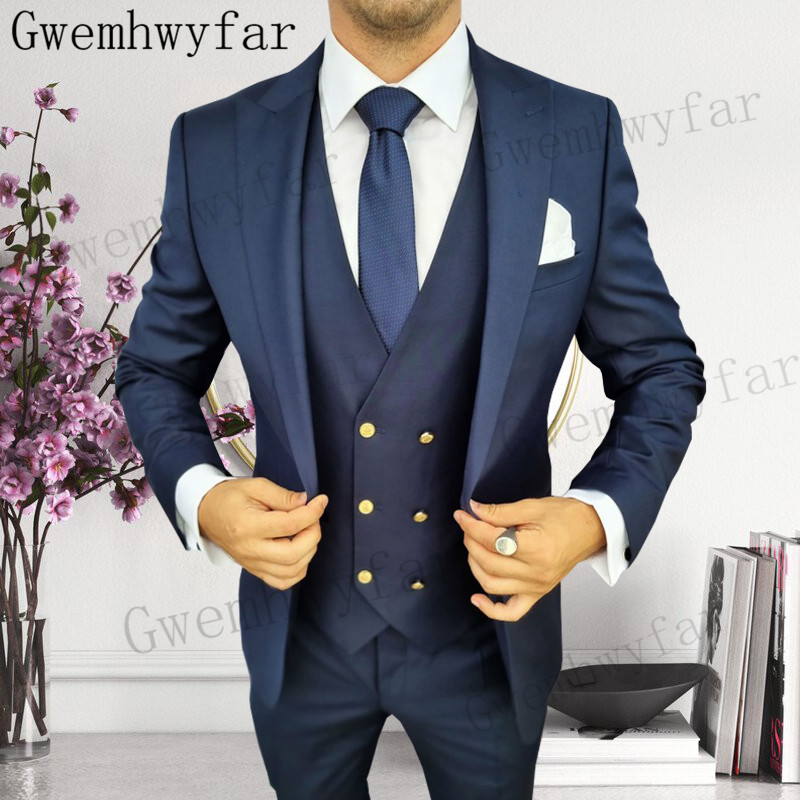 Men Formal Wear Jacket - Gwenhwyfar-Costume de Smoking à Revers pour