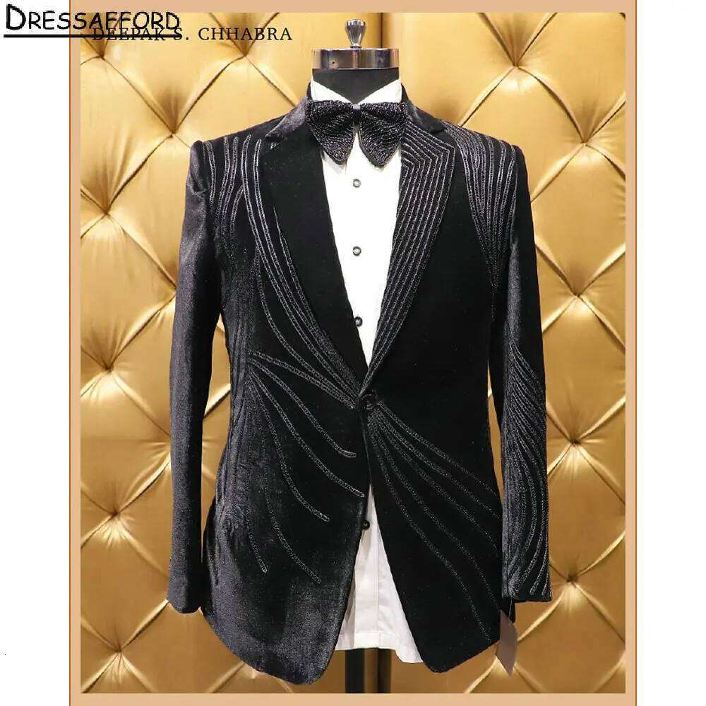 Formal Wear For Men Black Suit - Costume de mariage formel en velours