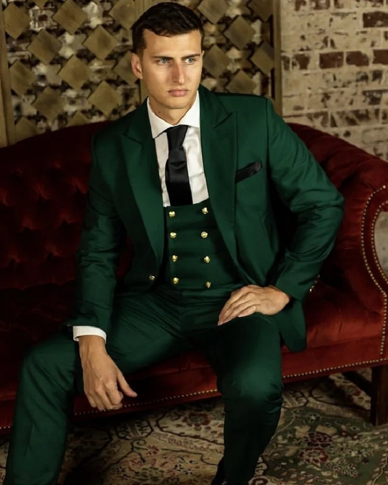 Men Formal Wear Shop - Costume Classique Vert pour Homme –