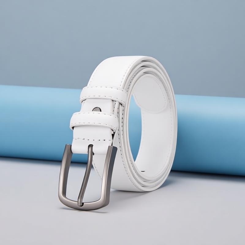 Men'S Formal Wear Belt - Ceinture formelle pour homme, blanche unie,