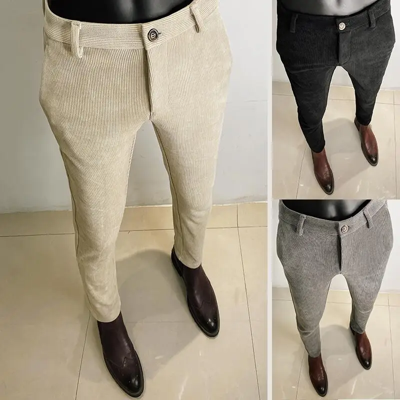 Men Formal Wear Shop - Automne hiver épaissi laine costume pantalon