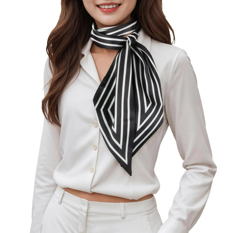 Silk Tie Woven - Mode rayures cheveux ruban écharpe femmes