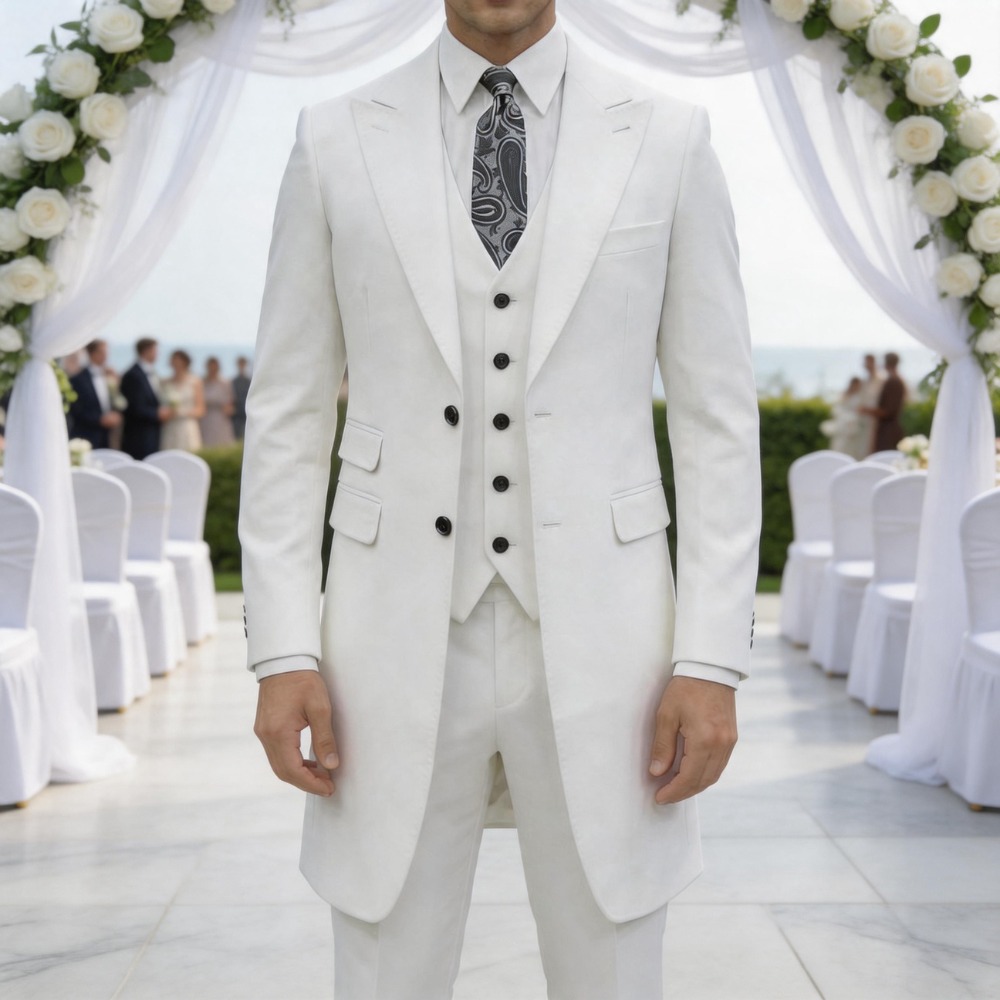 Men Formal Wear Jacket - Costume homme slim fit 3 pièces,