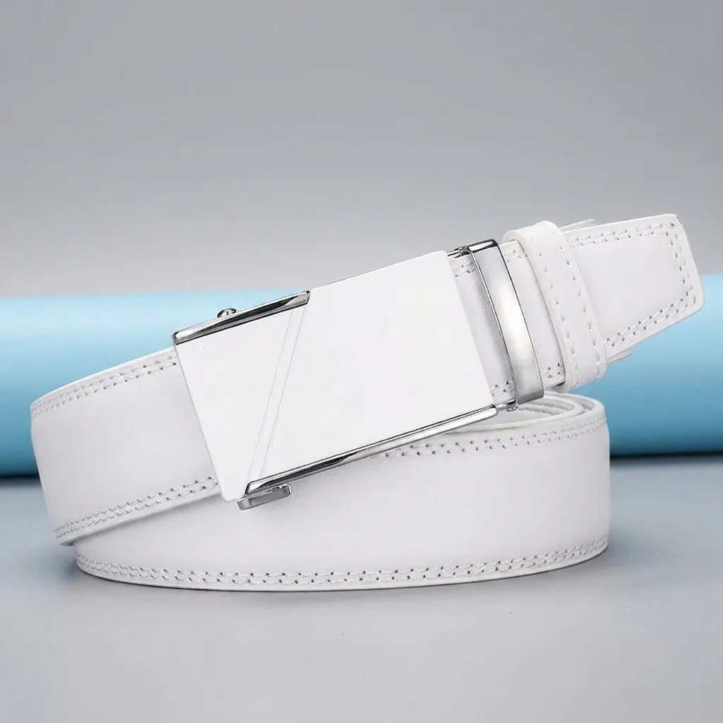 Men'S Formal Wear Belt - Ceinture classique blanche pour homme avec