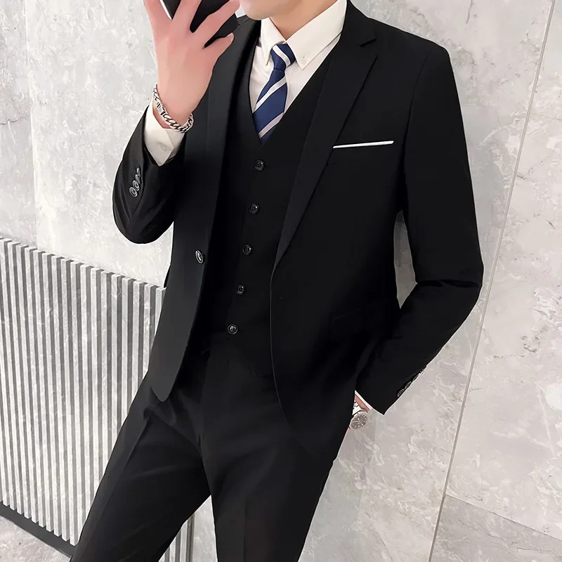 Korean Men Formal Wear - Costume d'extérieur respirant (Blazer + gilet
