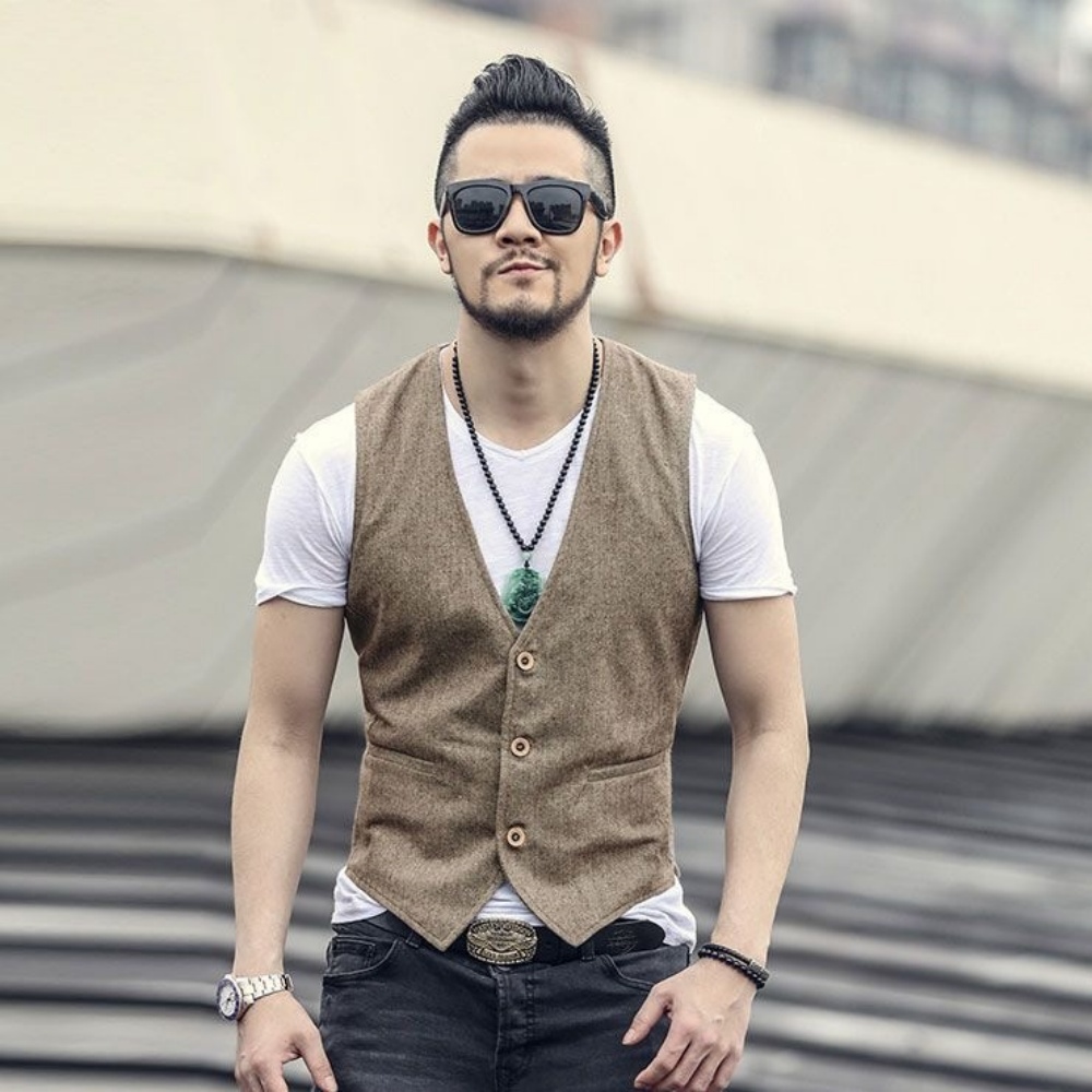 Formal Vest Waistcoat - Gilet en lin pour homme à