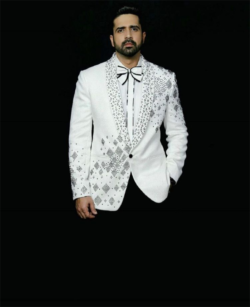 Formal Wear For Men Black Suit - Ensemble de costume pour homme Crystals,