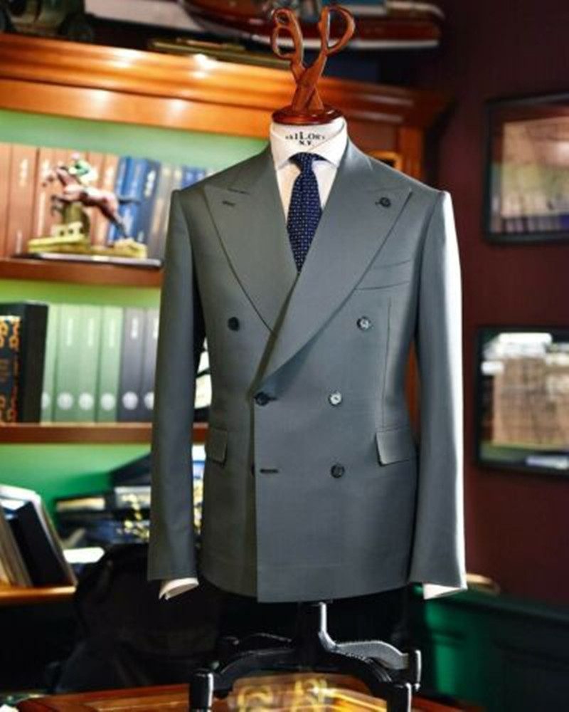 Men Formal Wear Jacket - Costumes gris pour hommes, coupe cintrée,