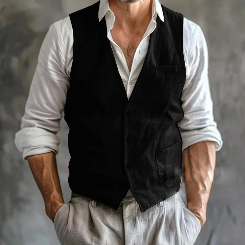 Gilet en Lin pour Homme, de Ha - Formal Vest Waistcoat avis et prix