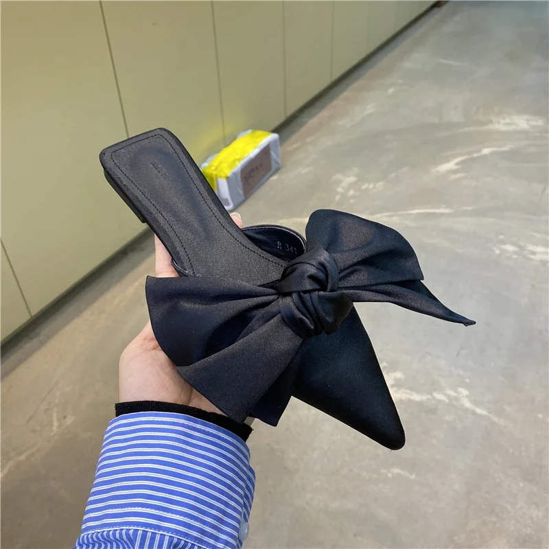 Sandales mules pour femmes à n - Satin Bow Tie avis et prix