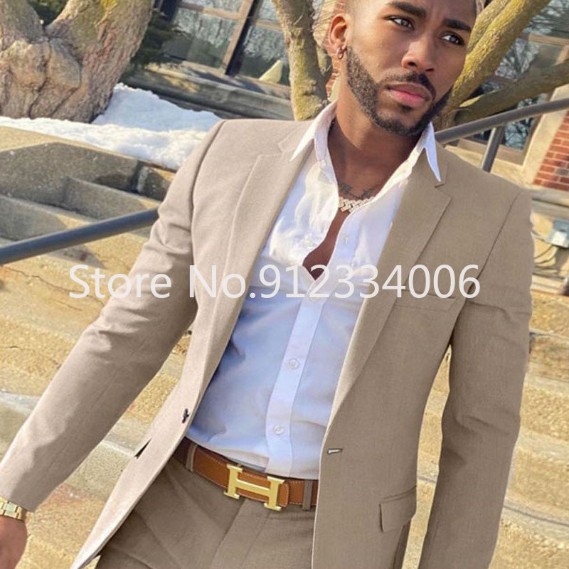Costume Beige 2 pièces pour ho - Men Formal Wear Wedding avis et prix