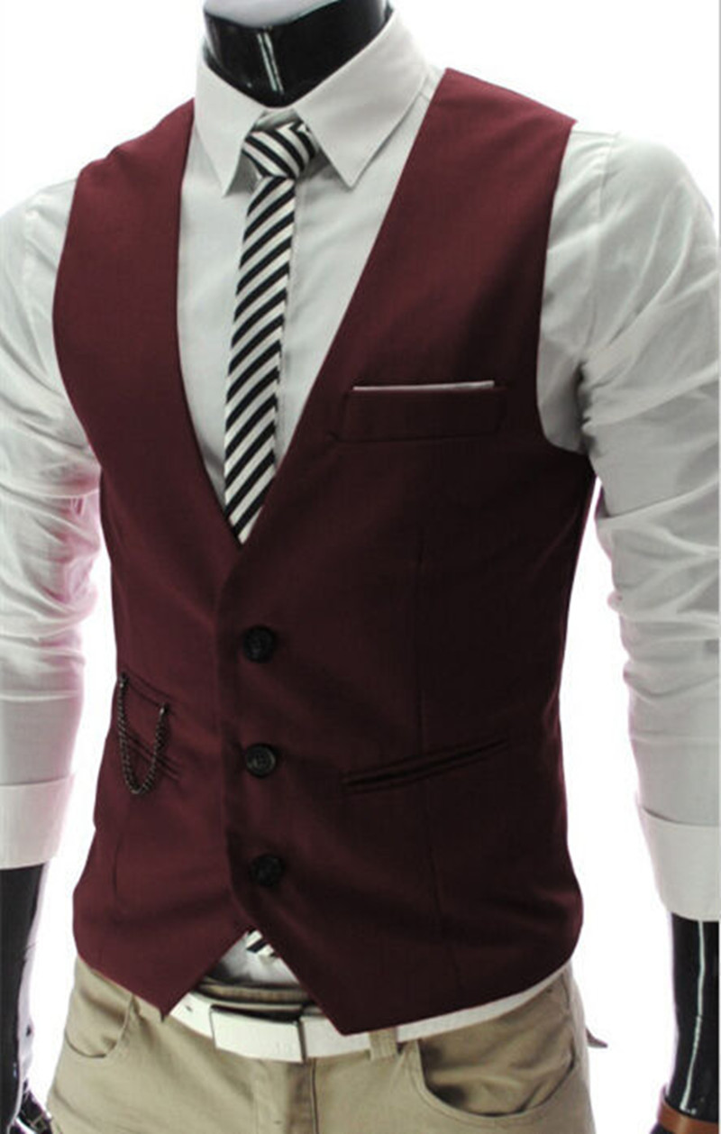 Gilets de Costume Homme Slim F - Formal Vest Waistcoat avis et prix