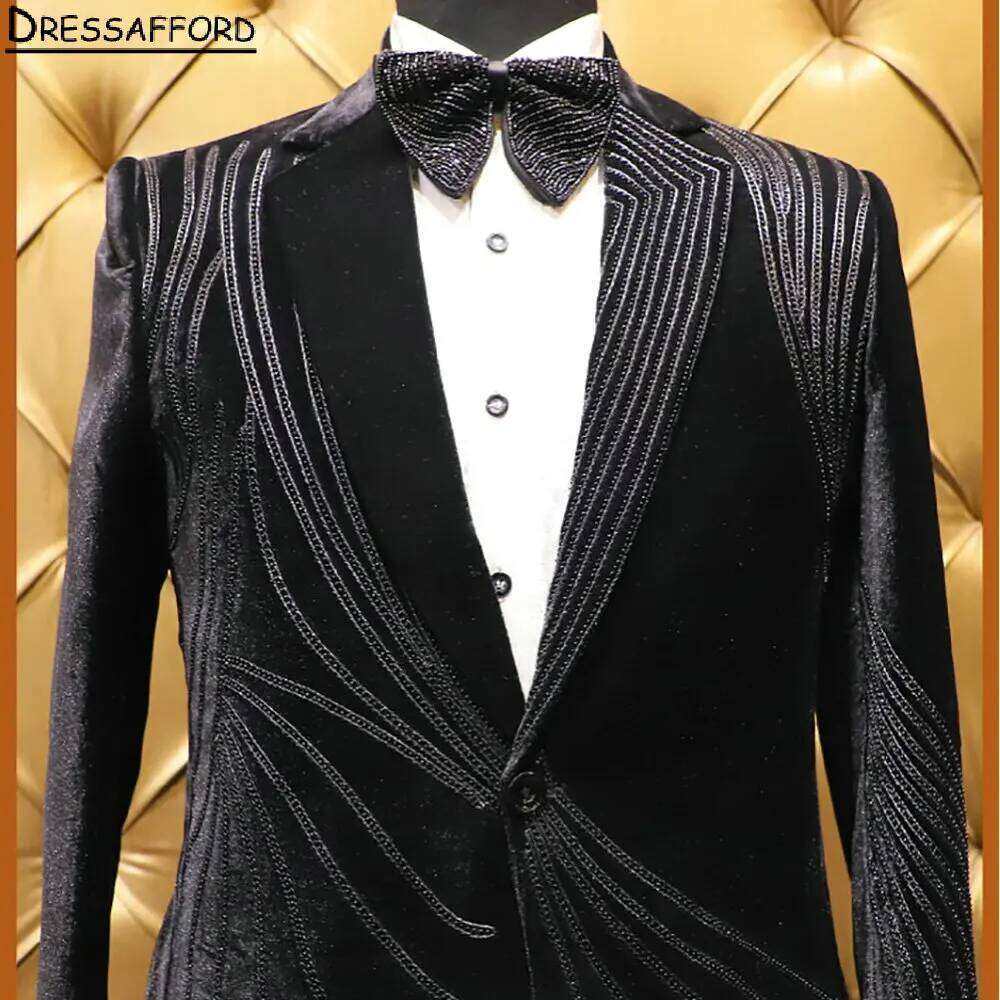 Costume de mariage formel en v - Formal Wear For Men Black Suit avis et prix