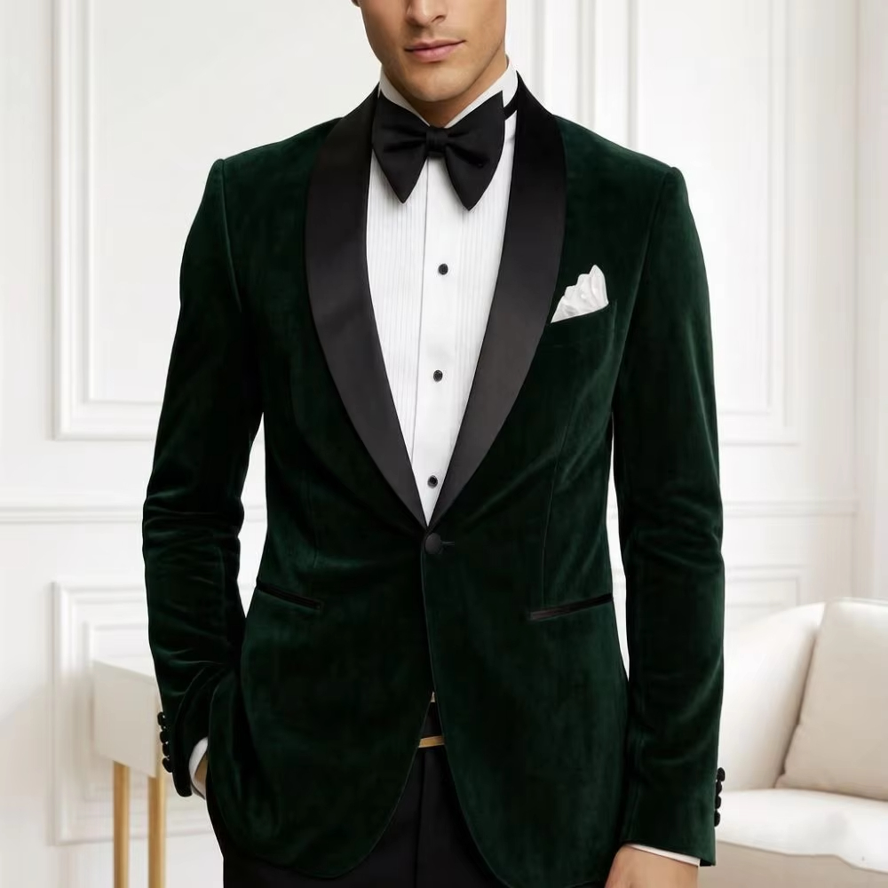 Blazer en velours pour homme,  - Formal Wear For Men Black Suit avis et prix