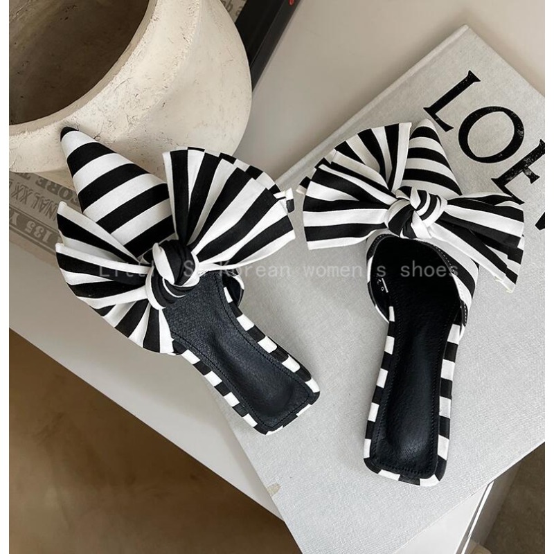 Mules de luxe de créateur à nœ - Satin Bow Tie avis et prix