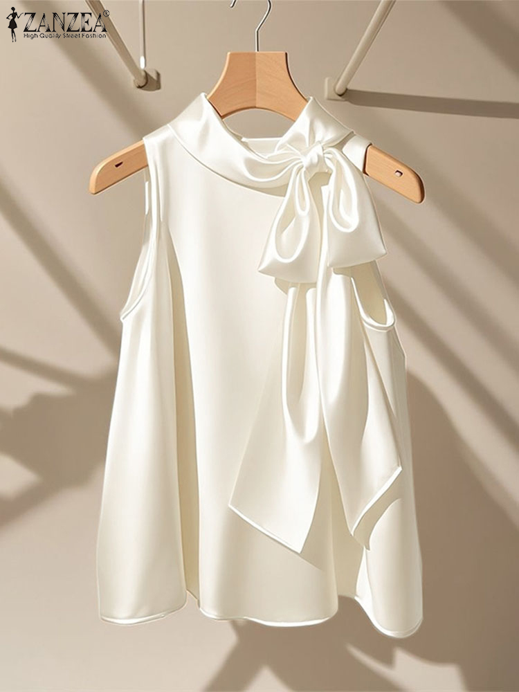 ZANZEA Blouses élégantes noeud - Satin Bow Tie avis et prix