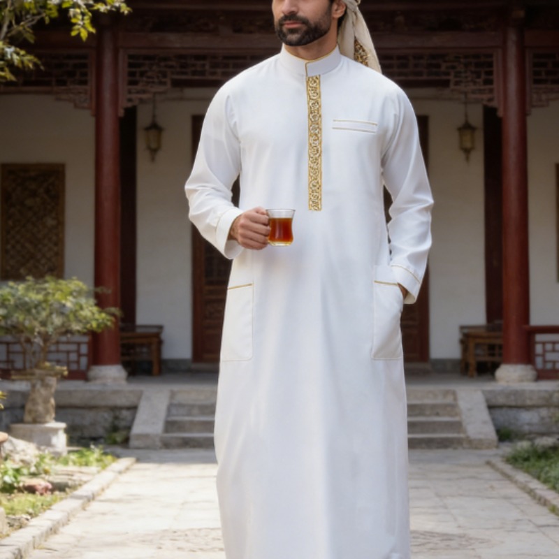 Thobe arabe pour hommes, brodé - Men Formal Wear Shop avis et prix