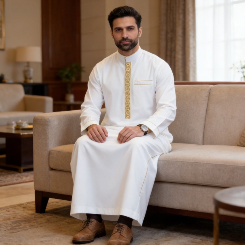 Thobe arabe pour hommes, brodé - Men Formal Wear Shop avis et prix