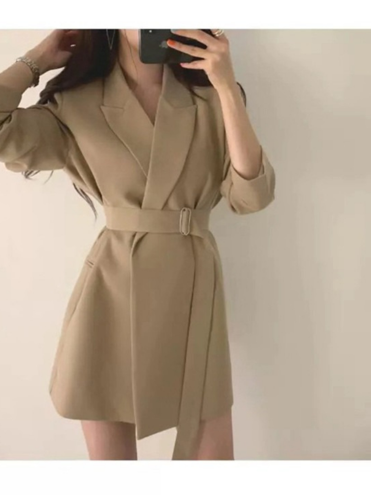 Blazer mi-long uni pour femme, - Men'S Formal Wear Belt avis et prix