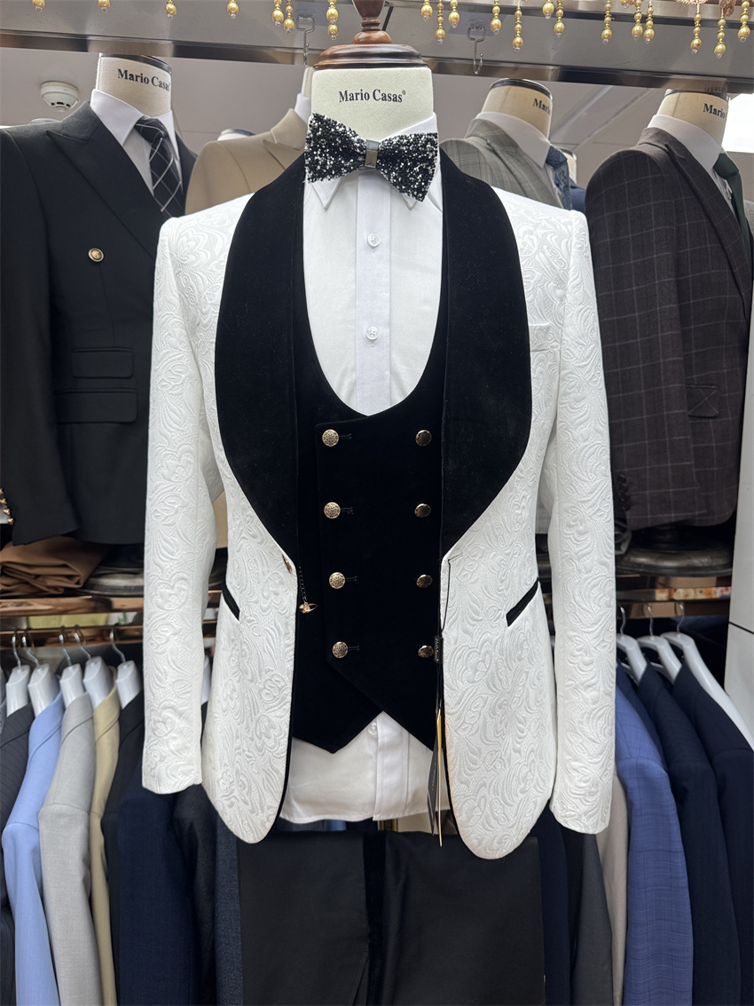 Tuxedo de marié à fleurs, 3 pi - Formal Wear For Men Black Suit avis et prix