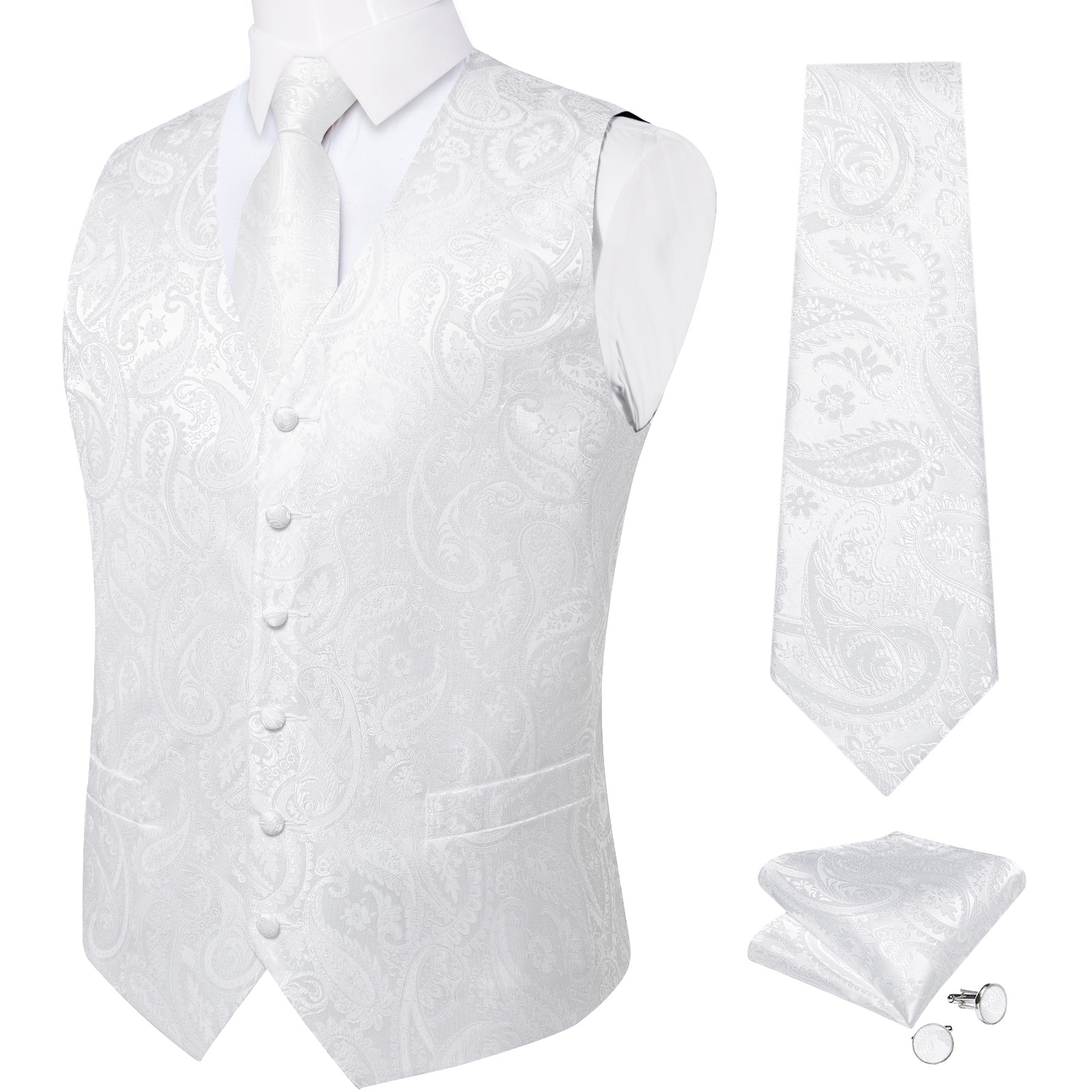 Gilet de mariage blanc pur pou - Formal Vest Waistcoat avis et prix