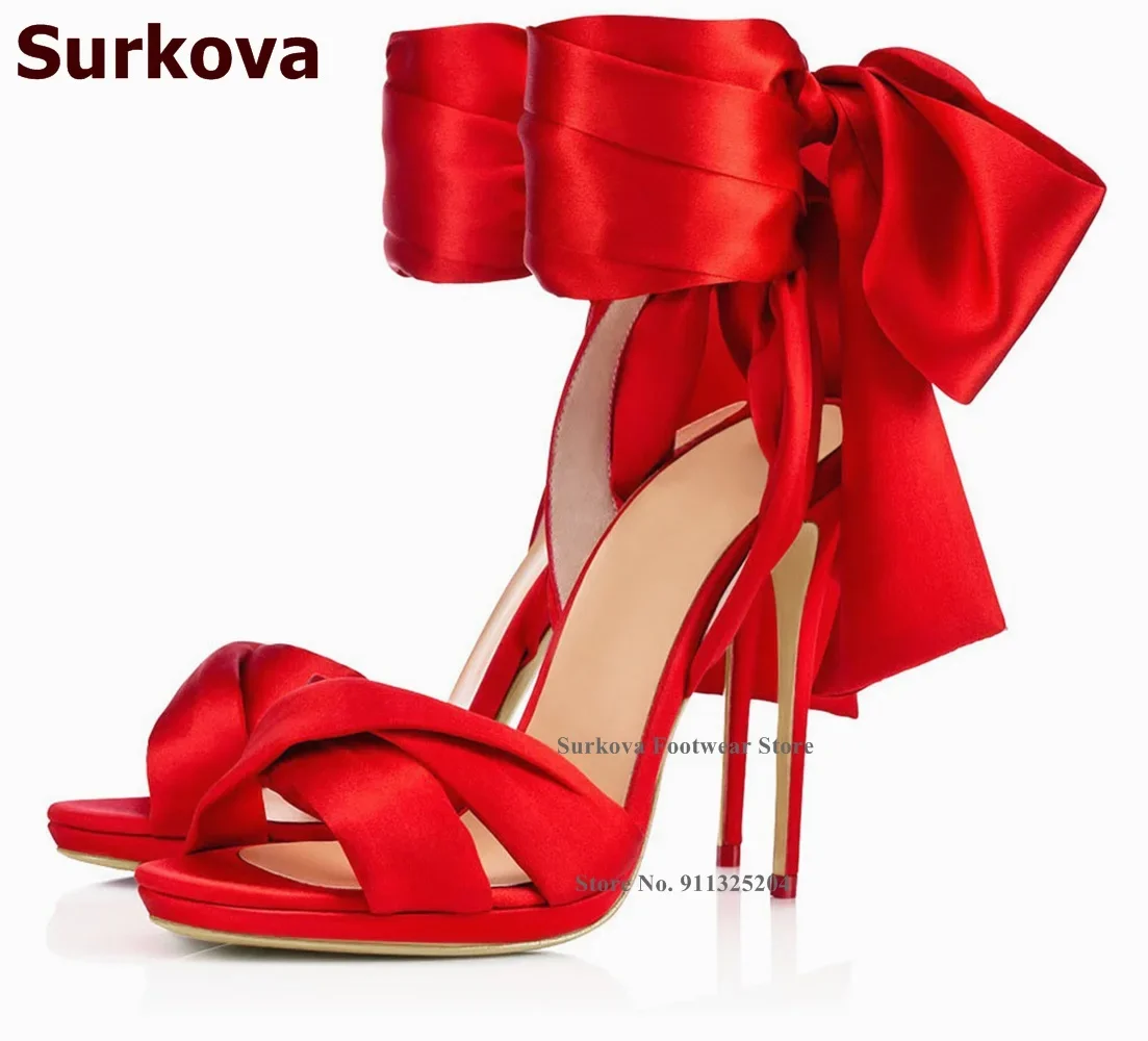 Surkova – grandes sandales à n - Satin Bow Tie avis et prix