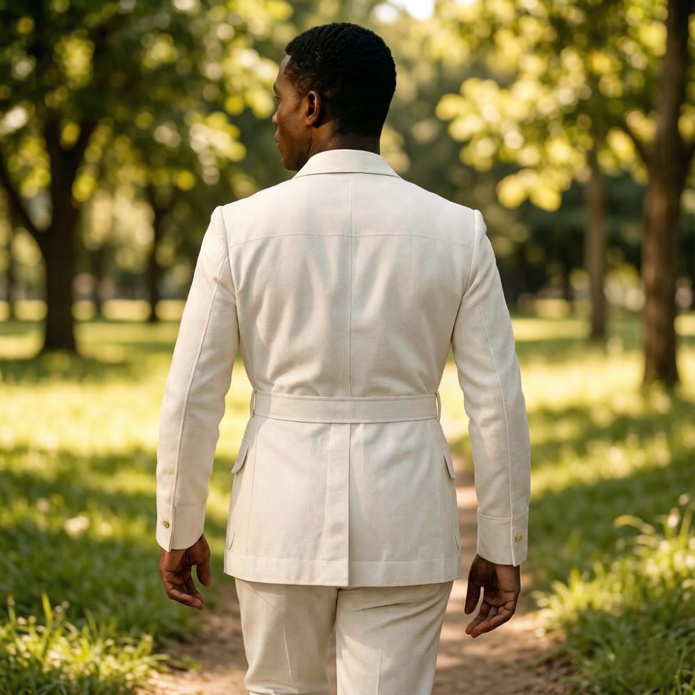 Costume de safari en lin blanc - Men'S Formal Wear Belt avis et prix
