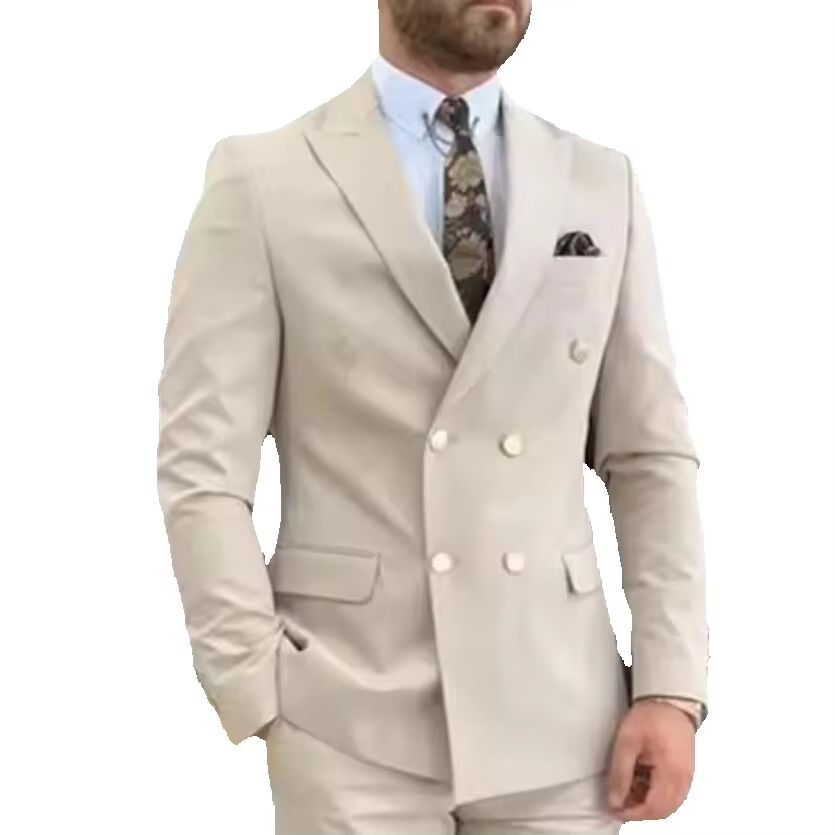 Nouveau Costume Homme Beige Cr - Men Formal Wear Wedding avis et prix